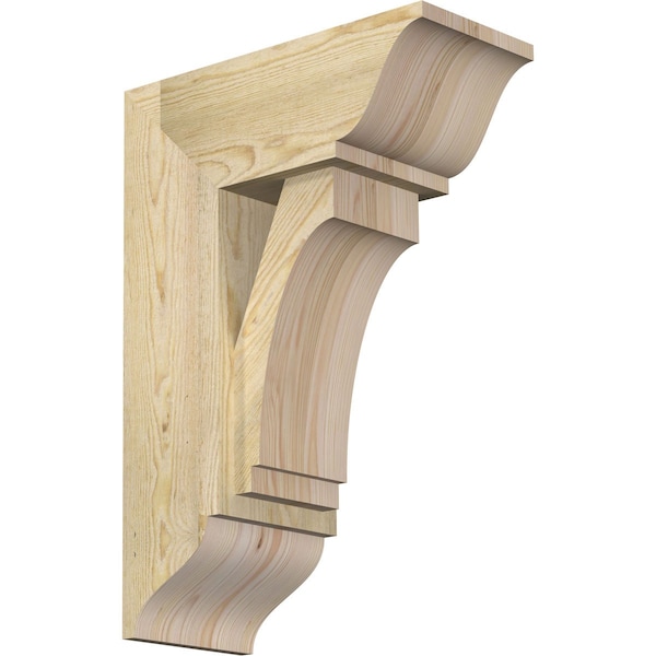 Ekena Millwork Imperial Traditional Rough Sawn Bracket w/ Offset Brace, Douglas Fir, 8"W x 18"D x 26"H BKT0806X18X26IMP01RDF - main